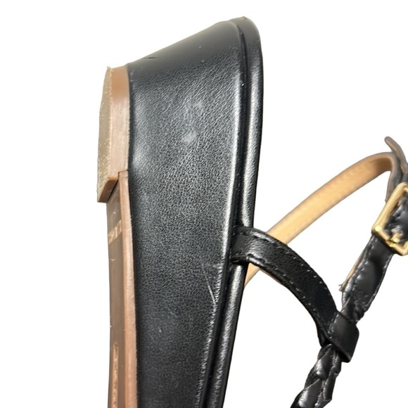 TALBOTS | Strappy Braided Sandals Wedges Criss Cross Black Patent Leather 6 - Picture 16 of 16